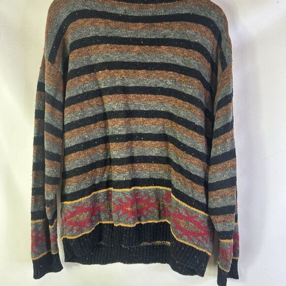 Vintage 80s Streetwear Navajo Western Knit Rainbow Sweater - Picture 6 of 7